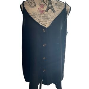Black Button-Down Women's Top